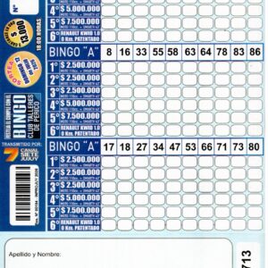 6 MINI Bingo TALLERES - Cartón 4713
