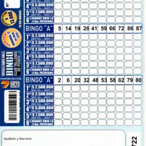 6 MINI Bingo TALLERES - Cartón 4722