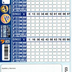 6 MINI Bingo TALLERES - Cartón 4723