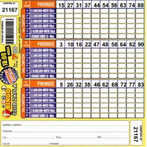 7 MINI Bingo ZAPLA - Cartón 21167