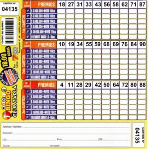 7 MINI Bingo ZAPLA - Cartón 4135
