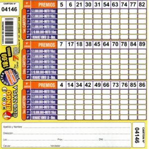 7 MINI Bingo ZAPLA - Cartón 4146