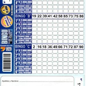 7 MINI Bingo TALLERES - Cartón 11452