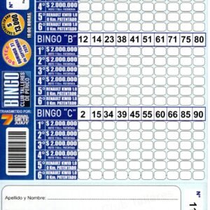 7 MINI Bingo TALLERES - Cartón 11453