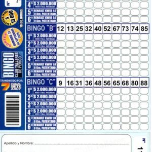 7 MINI Bingo TALLERES - Cartón 11455