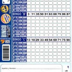 7 MINI Bingo TALLERES - Cartón 11457