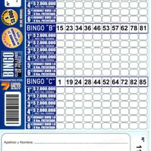 7 MINI Bingo TALLERES - Cartón 11458