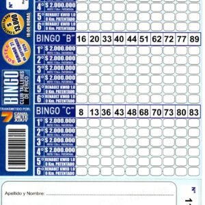 7 MINI Bingo TALLERES - Cartón 11462