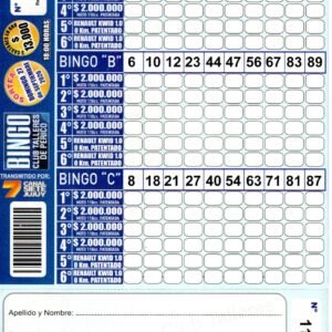 7 MINI Bingo TALLERES - Cartón 11469