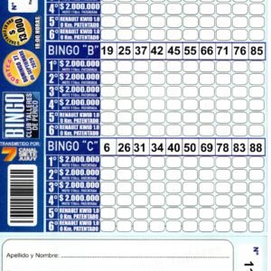 7 MINI Bingo TALLERES - Cartón 11471