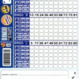 7 MINI Bingo TALLERES - Cartón 14226
