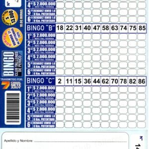 7 MINI Bingo TALLERES - Cartón 14227