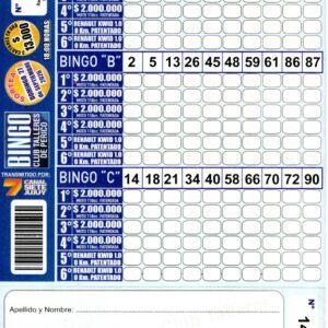 7 MINI Bingo TALLERES - Cartón 14235