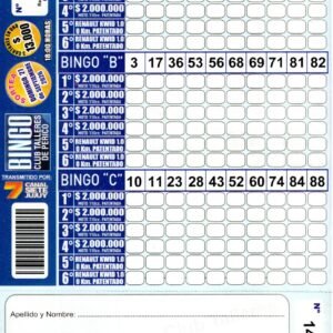 7 MINI Bingo TALLERES - Cartón 14236