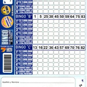 7 MINI Bingo TALLERES - Cartón 14239