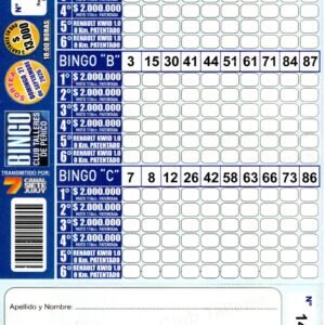 7 MINI Bingo TALLERES - Cartón 14240