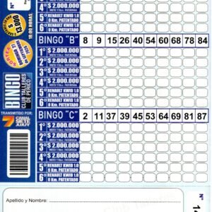 7 MINI Bingo TALLERES - Cartón 14243