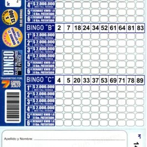 7 MINI Bingo TALLERES - Cartón 14245