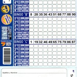 7 MINI Bingo TALLERES - Cartón 14246