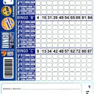 7 MINI Bingo TALLERES - Cartón 14247