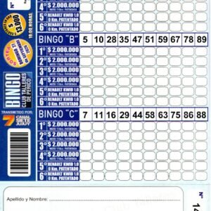 7 MINI Bingo TALLERES - Cartón 14248