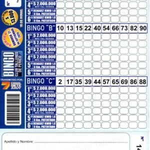 7 MINI Bingo TALLERES - Cartón 14250