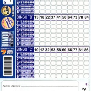 7 MINI Bingo TALLERES - Cartón 21996