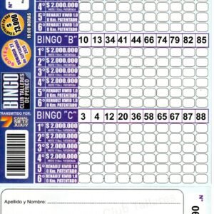 7 MINI Bingo TALLERES - Cartón 6201