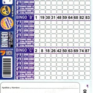 7 MINI Bingo TALLERES - Cartón 6203