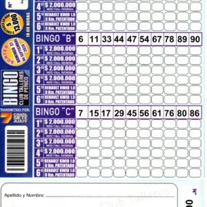 7 MINI Bingo TALLERES - Cartón 6204