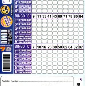 7 MINI Bingo TALLERES - Cartón 6205