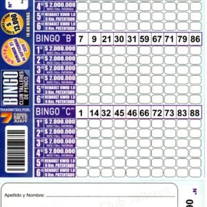 7 MINI Bingo TALLERES - Cartón 6207