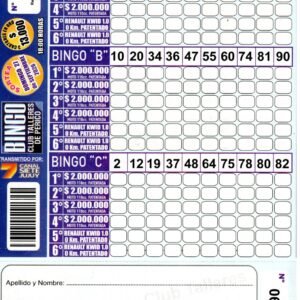 7 MINI Bingo TALLERES - Cartón 6208