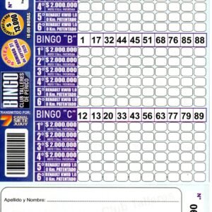 7 MINI Bingo TALLERES - Cartón 6209