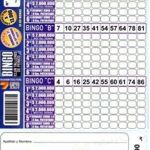 7 MINI Bingo TALLERES - Cartón 6210