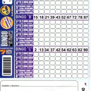 7 MINI Bingo TALLERES - Cartón 6211