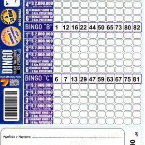 7 MINI Bingo TALLERES - Cartón 6216