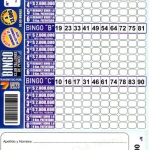 7 MINI Bingo TALLERES - Cartón 6221
