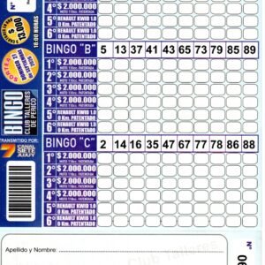 7 MINI Bingo TALLERES - Cartón 6223