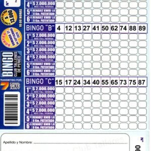 7 MINI Bingo TALLERES - Cartón 6225
